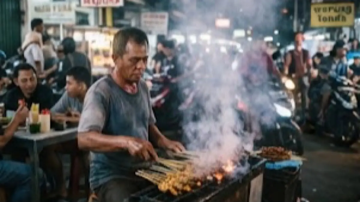 Sate Kambing Pak Pur Tawangmangu ramai diburu. Harga Rp20 ribu per 10 tusuk, tetapi antreannya bisa mencapai 2 jam.(gemini AI)