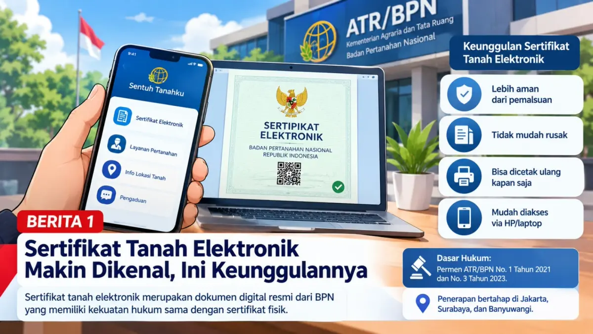 Sertifikat tanah elektronik hadir dengan akses lebih mudah dan keamanan yang lebih baik
