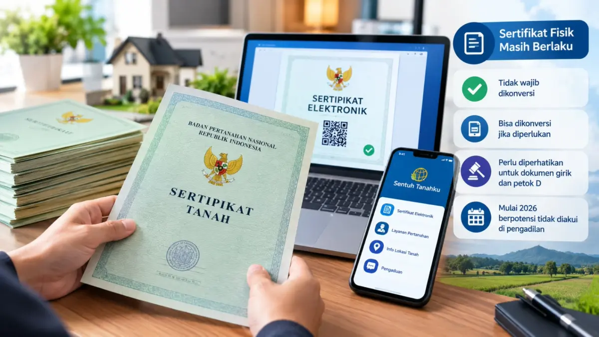 Sertifikat tanah fisik masih berlaku dan dapat dikonversi ke elektronik bila diperlukan