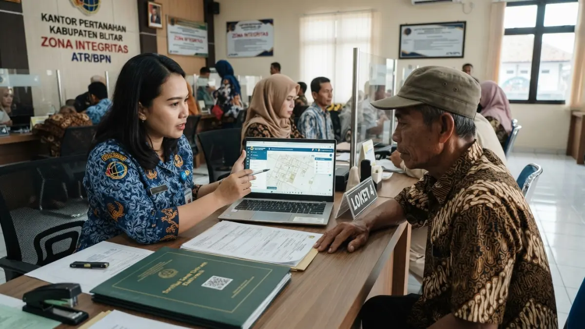 Warga berkonsultasi mengenai penyimpanan dan layanan Sertifikat Tanah Elektronik
