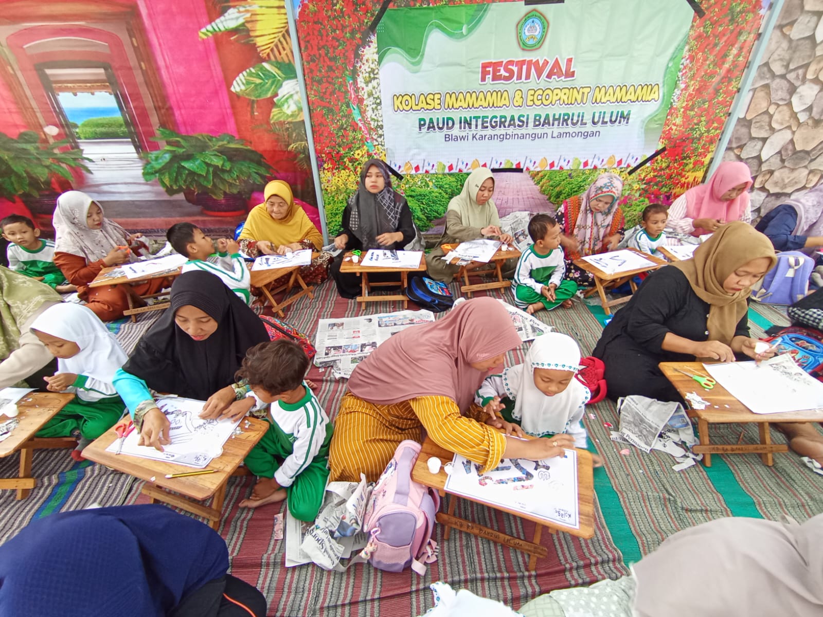 SEMANGAT: Siswa-siswi RA di sejumlah kecamatan antusias mengikuti babak penyisihan festival kolase mamamia (istimewa. / rdrlmg)