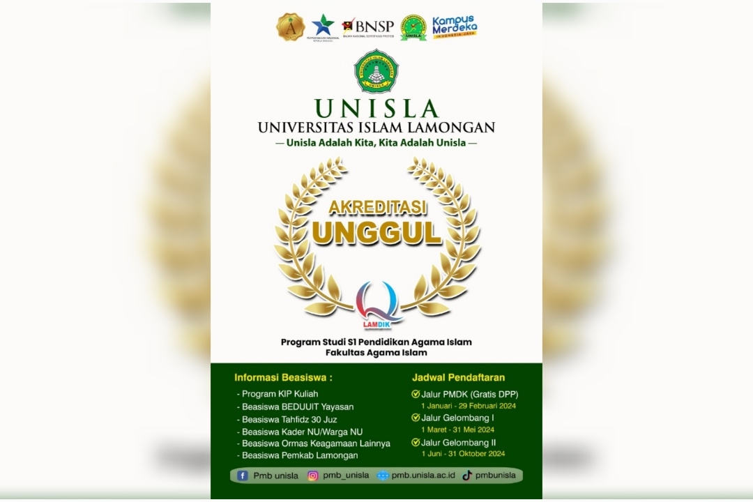 MEMBANGGAKAN: Prodi PAI Unisla sukses meraih akreditasi unggul dari Lamdik.