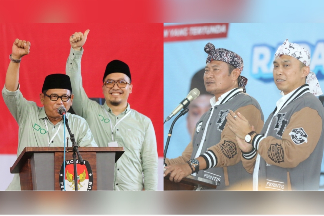 PERSIAPAN: Paslon nomor urut satu Ghofur-Firosya dan paslon nomor urut dua Yes &ndash; Dirham bakal mengikuti agenda tiga kali debat yang digelar KPUK Lamongan.&nbsp;(Anjar D. Pradipta / Radar Lamongan)