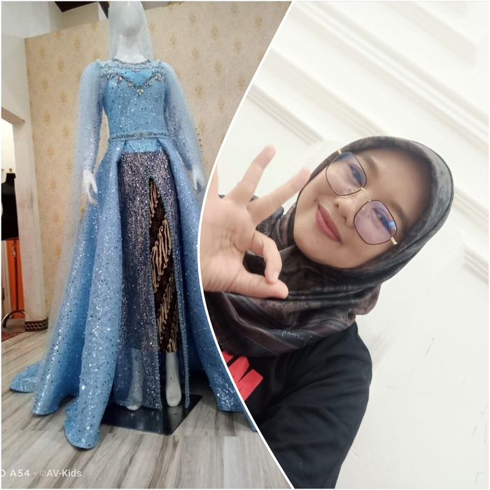 HASILKAN BANYAK KARYA: Eni Setiyaningsih, ketua Gugus TK Kecamatan Sugio, yang juga desainer baju pengantin. (IST/RADAR LAMONGAN)