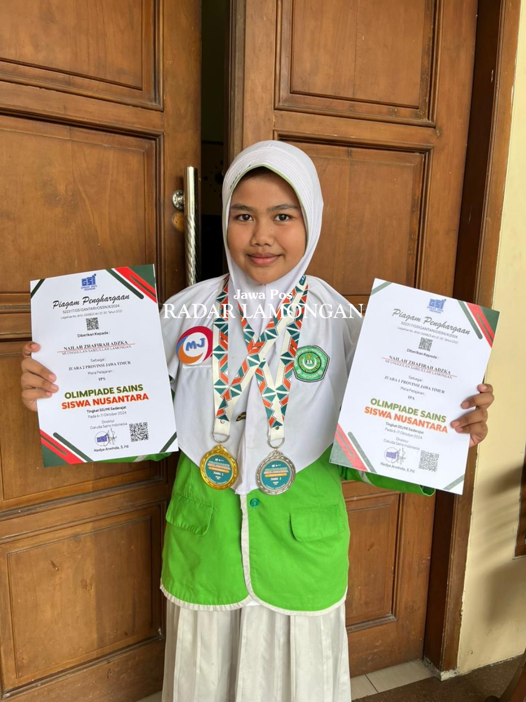 Nailah Zhafirah Adzka. (IST/RADAR LAMONGAN)