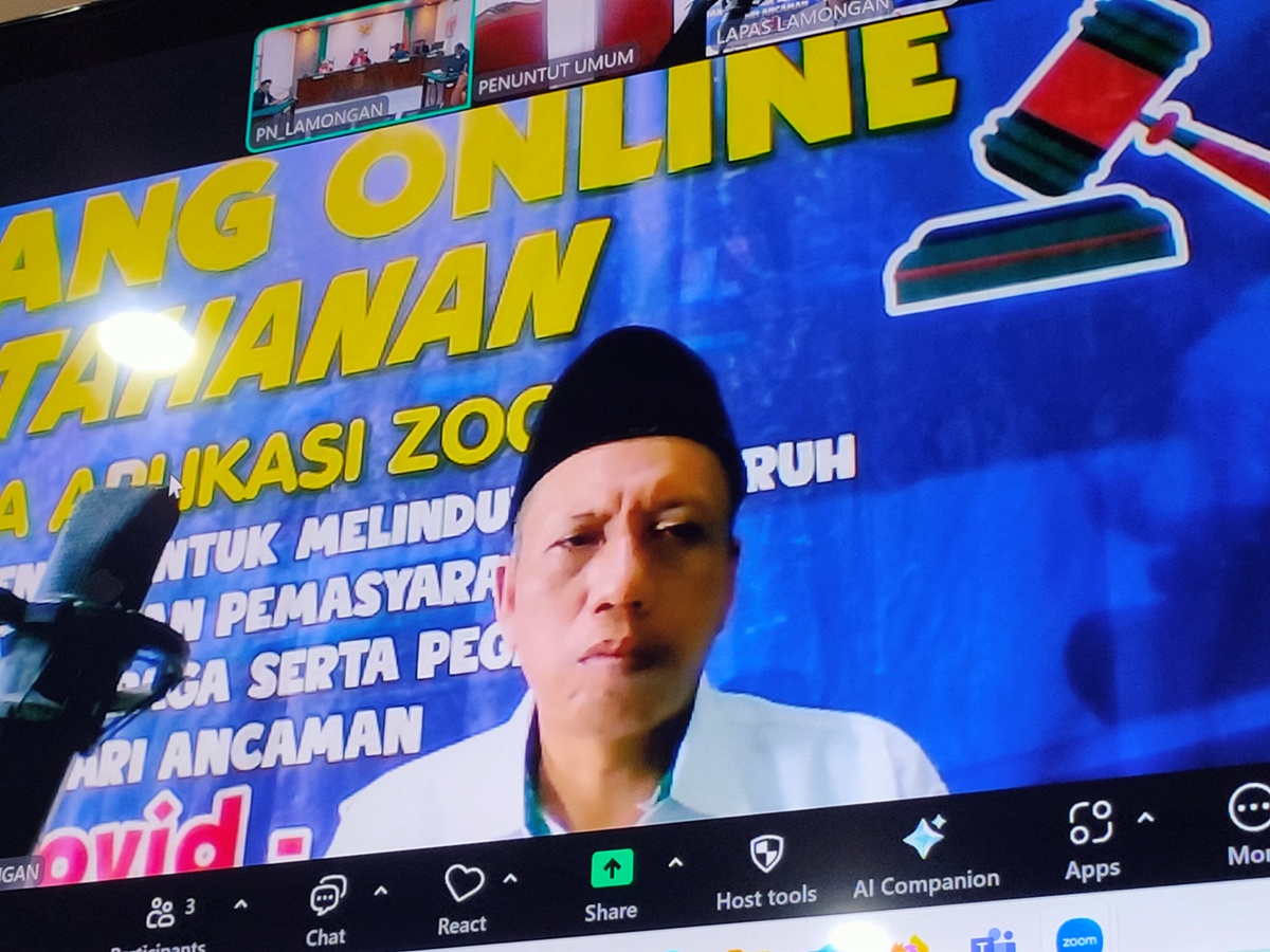 DIVONIS 7,5 TAHUN: Muszaini dinyatakan bersalah menjadi perantara sabu &ndash; sabu dalam persidangan secara online. (IST/RDR.LMG)
