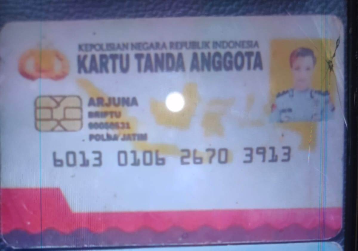 POLRES SEBUT PALSU: KTA Kepolisian Negara Republik Indonesia yang disita dari Arjuna, warga Kecamatan Kedungadem, Bojonegoro. (IST/RDR.LMG)