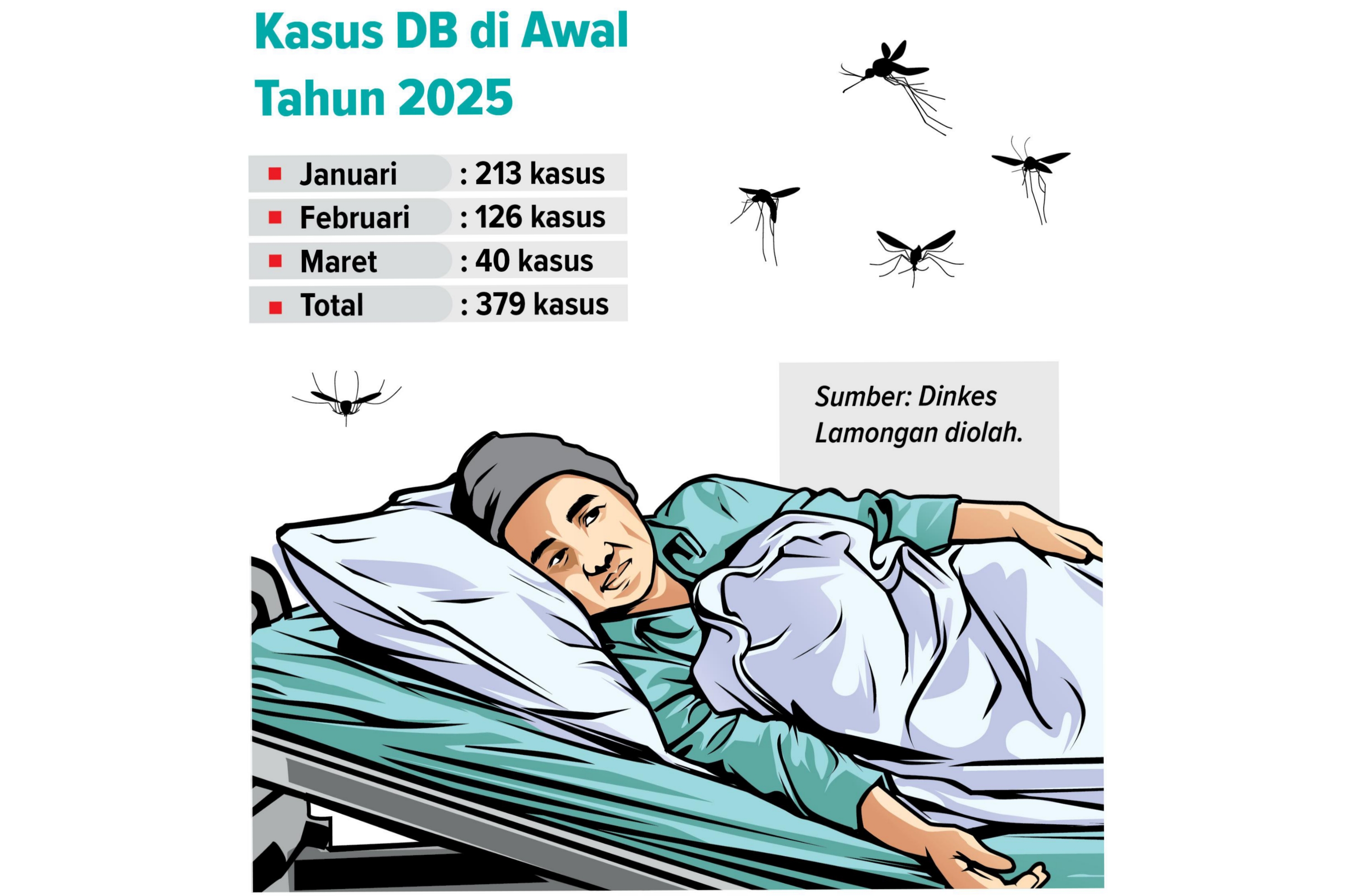 Triwulan Pertama, Kasus Demam Berdarah (DB) di Lamongan Tinggi.