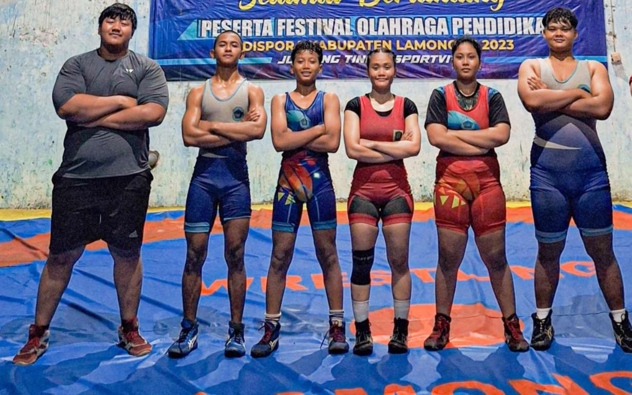 DIMINTA JAGA BERAT BADAN: Pegulat Lamongan yang dipersiapkan menghadapi Porprov Jatim. (IST/RDR.LMG)