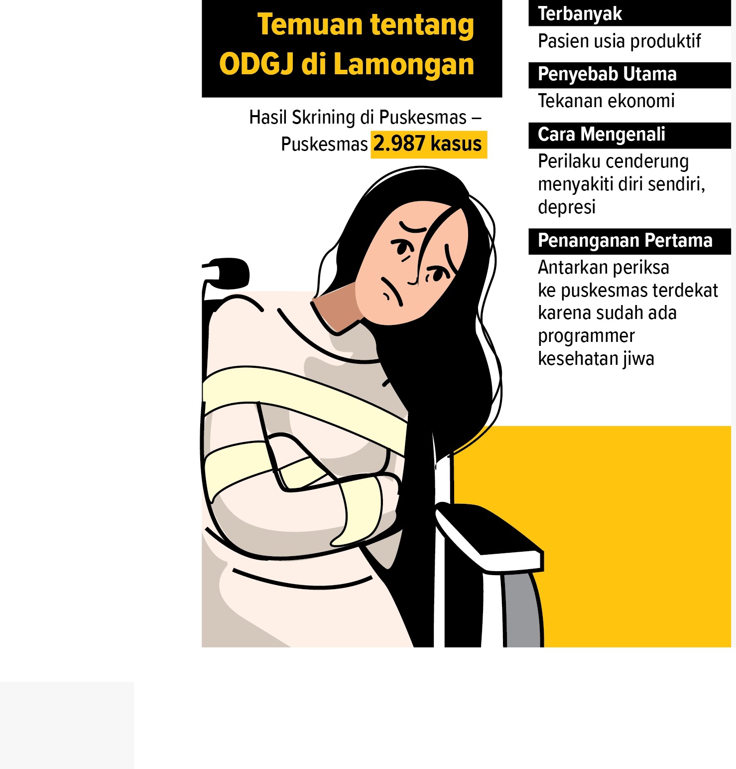 Temuan ODGJ di Lamongan. (Grafis: Ainur Ochiem/Radar Lamongan)