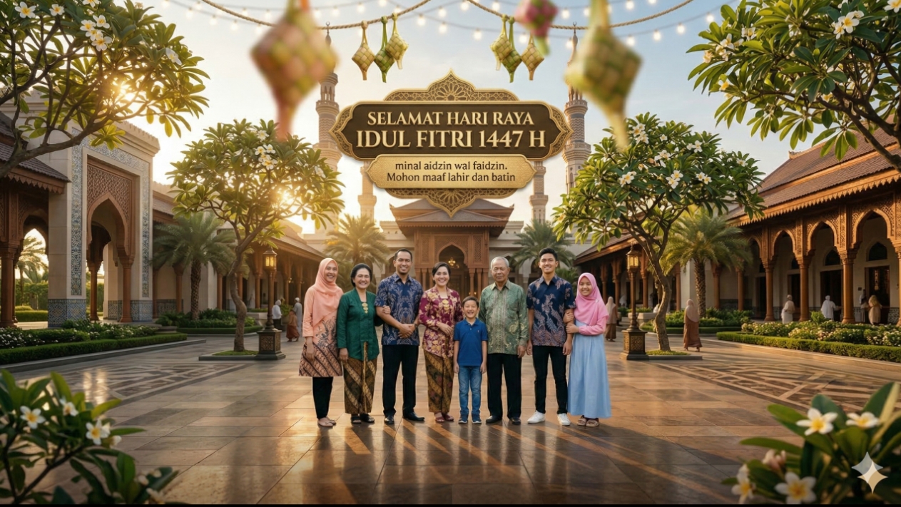Ucapan Hari Raya Idul Fitri menggunakan aplikasi Gemini AI.