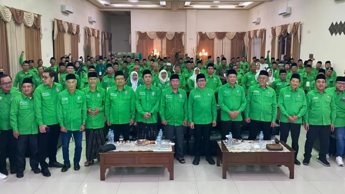Foto bersama setelah kegiatan Muscab DPC PKB Lamongan. (ASIF ALAFI/RADAR LAMONGAN)