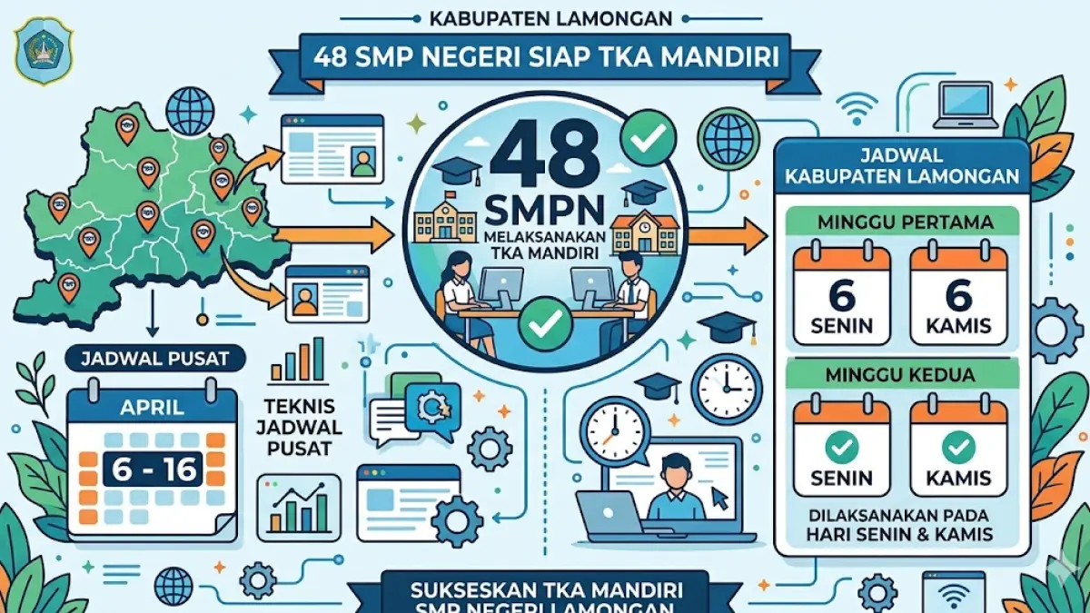 Grafis 48 SMPN di Lamongan yang TKA secara Mandiri. (Google gemini) 