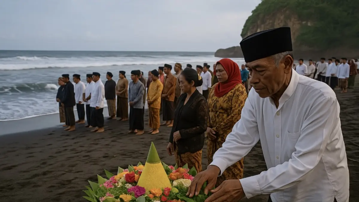 Pantai Selatan, menjadi destinasi spiritual paling ramai saat bulan Suro dalam kalender Jawa. (radarbanyuwangi)