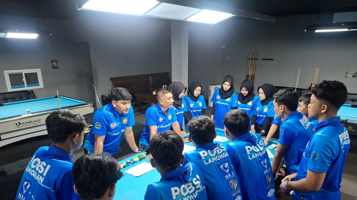 PERSIAPAN: pebiliar Lamongan bakal bermain di kandang sendiri pada Kejurprov Biliar Jatim 2026. 