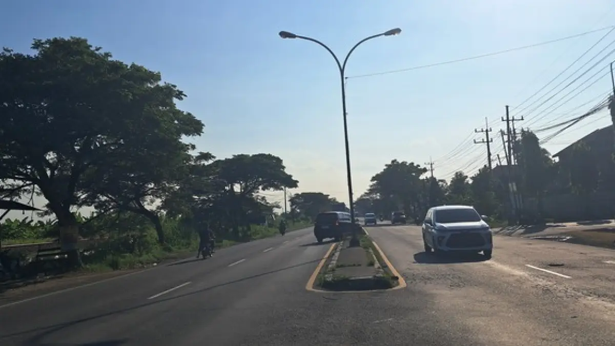 MALAM PADAM: PJU di jalan Pucuk — Turi dikeluhkan pengguna jalan.&nbsp;(Gamal A/Radar Lamongan) 
