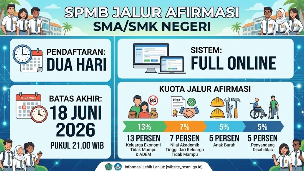 Grafis SPMB SMA/SMK Negeri jalur Afirmasi di Lamongan. (Google Gemini) 