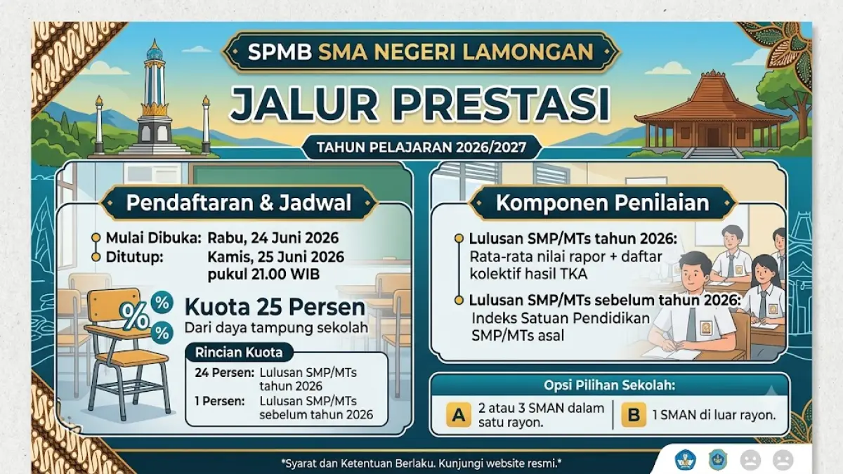 Grafis SPMB SMAN Lamongan jalur prestasi. (Google Gemini) 