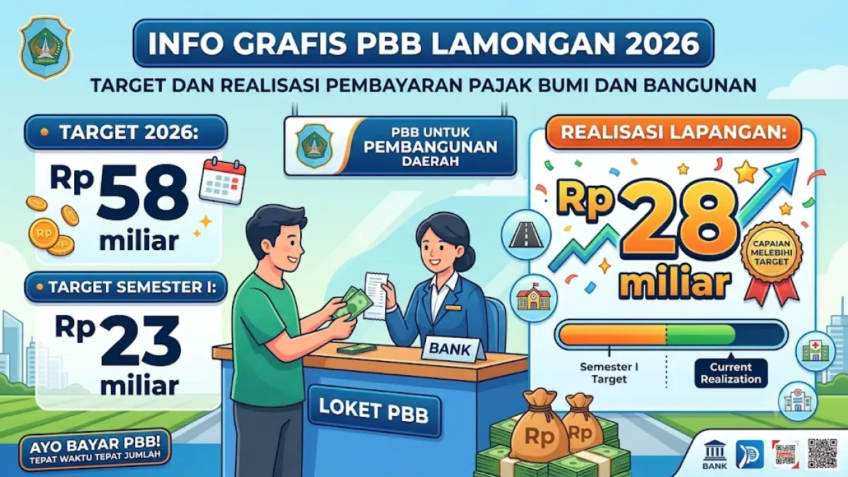 Info grafis pembayaran pajak pbb di Lamongan. (Google Gemini) 