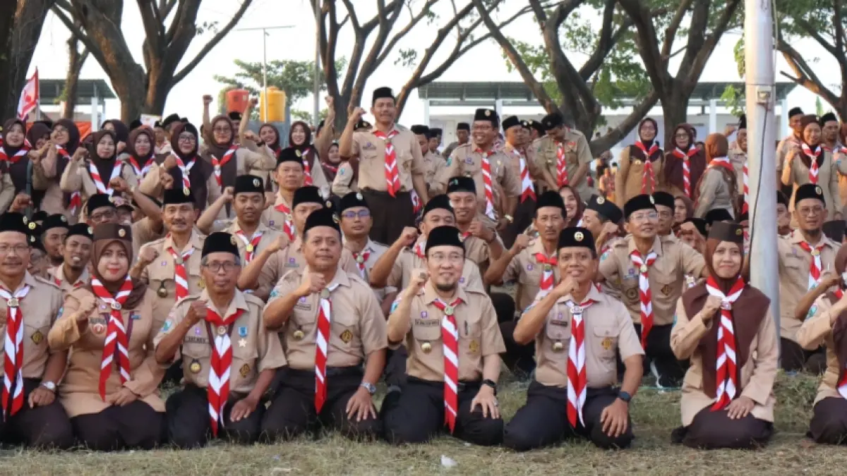 Orientasi dan Pelantikan Kepramukaan Kwarcab Lamongan, bergerak untuk kemajuan Pramuka di Lamongan. (ISTIMEWA/RADAR LAMONGAN)