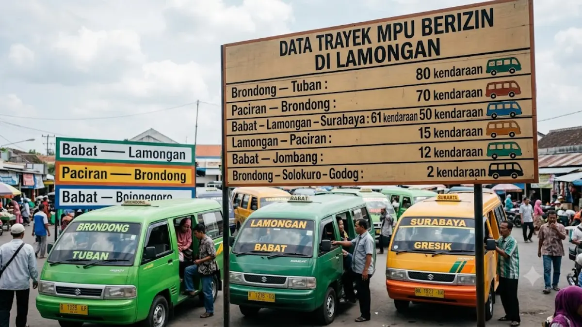 Operasional mobil penumpang umum di Kabupaten Lamongan kian menyusut. (Google Gemini) 