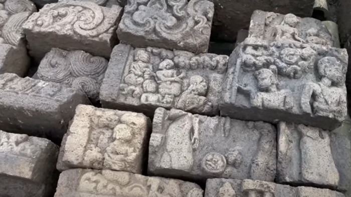 TEMPAT SUCI: Bebatuan artefak yang ditemukan dalam proses ekskavasi Candi Selokelir, di Desa Kedungudi, Kecamatan Trawas. (dok BPK Wilayah XI Jatim for Radar Majapahit)