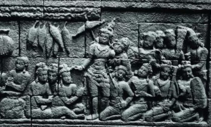 NEGERI MAKMUR: Relief Candi Borobudur menggambarkan aktivitas pertanian dan panen padi masyarakat Jawa kuno. (foto: Kemendikbud for Radar Majapahit)