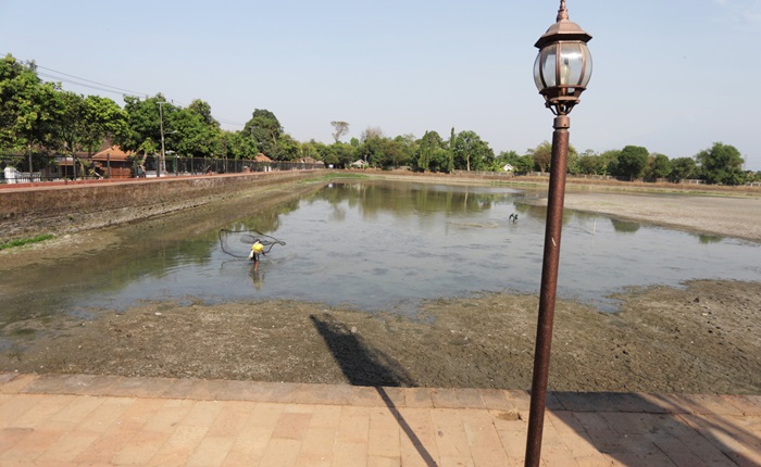 SIMBOL KEMAKMURAN: Situs Kolam Segaran di Dusun Unggahan, Desa/Kecamatan Trowulan, Kabupaten Mojokerto, memiliki kaitan dengan keberadaan istana Kerajaan Majapahit.