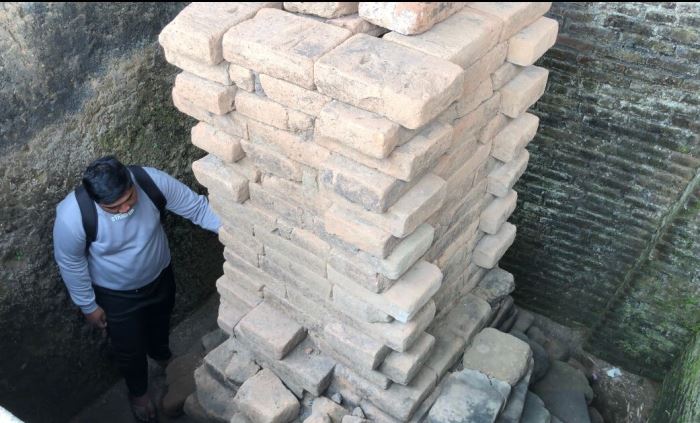 TERAWAT: Struktur Candi Grinting yang masih terjaga keasliannya hingga saat ini. (foto: Bryan Noer for Radar Majapahit)