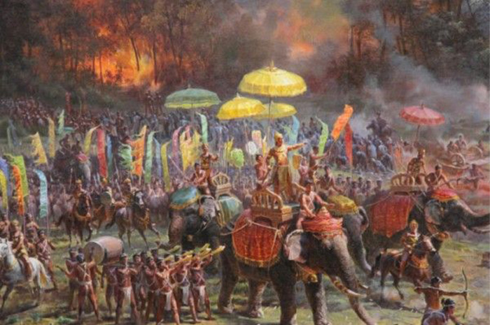 Kerajaan Majapahit, berdiri pada akhir abad ke 13 dan mencapai puncak kejayaanya di bawah kepemimpinan Raja Hayam Wuruk dan Mahapatih Gajah Mada, sumber foto: pinterets