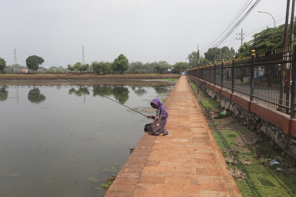 PENINGGALAN SPEKTAKULER: Kolam Segaran dari masa Kerajaan Majapahit di Dusun Unggahan, Desa/Kecamatan Trowulan, Kabupaten Mojokerto. (dok. JRPM)