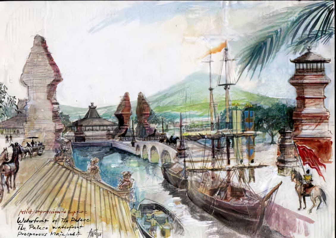 Ilustrasi masa kejayaan Majapahit