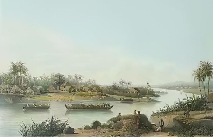 Ilustrasi Sungai Brantas Era Kerajaan Majapahit