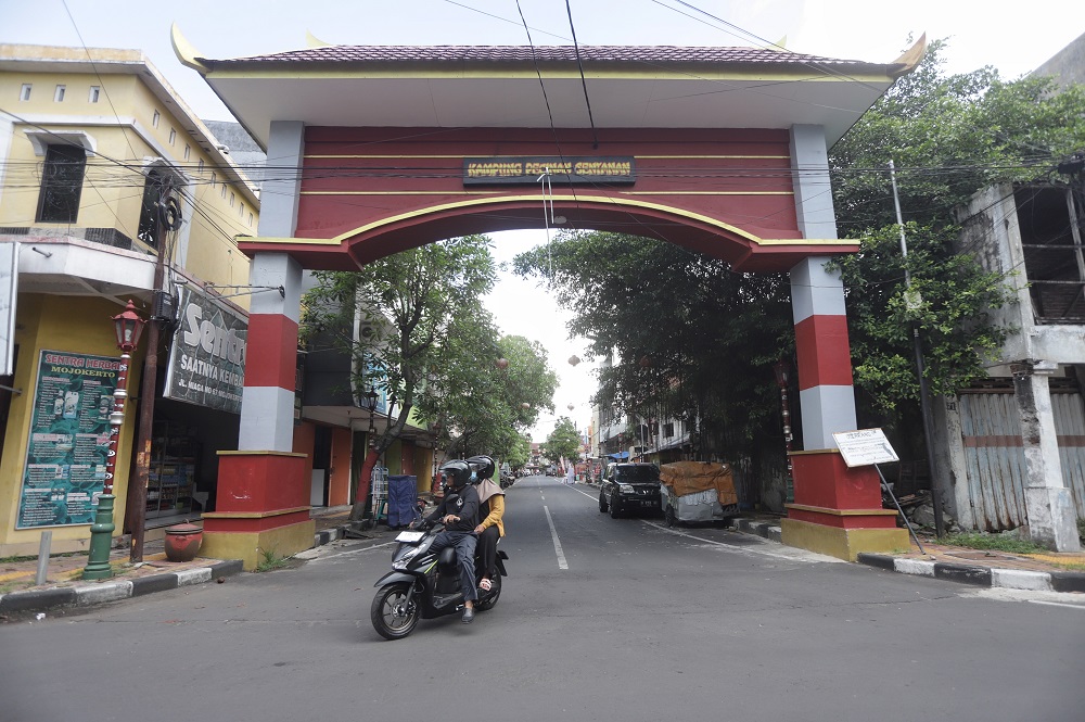 KAWASAN STRATEGIS: Suasana di kampung Pecinan, Kelurahan Jagalan, Kecamatan Kranggan, Kota Mojokerto. (foto: dok. JPRM)