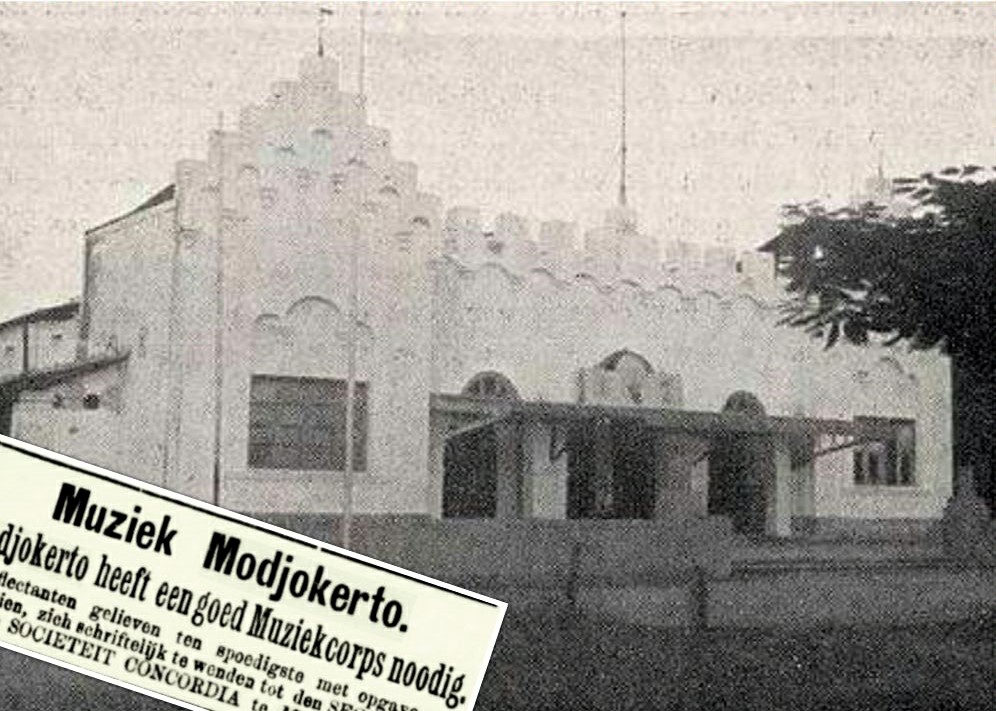 BERGAYA EROPA: Societiet Concordia yang menjadi gedung pertemuan pertama yang didirikan di Kota Mojokerto oleh kongsi perusahaan swasta di masa pemerintahan kolonial.