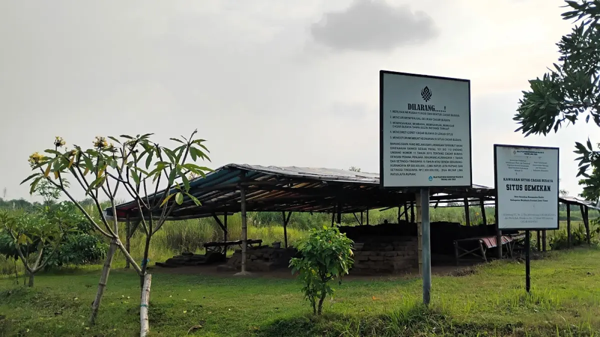 POTENSIAL: Situs Gemekan berada di Dusun Kedawung, Desa Gemekan, Kecamatan Sooko, Kabupaten Mojokerto. (foto: Martda Vadetya)