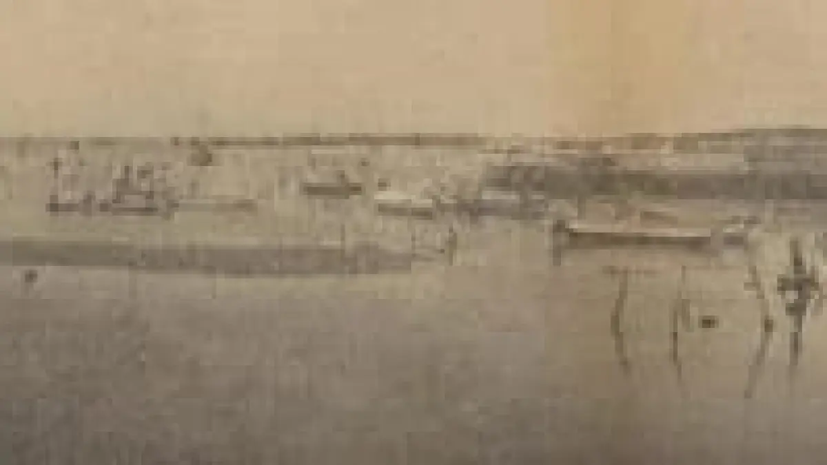 SEARCH AND RESCUE: Pencarian korban oleh nelayan di Pantai Brondong Lamongan. (Sumber:&nbsp;De Locomotief, 21 Oktober 1936)