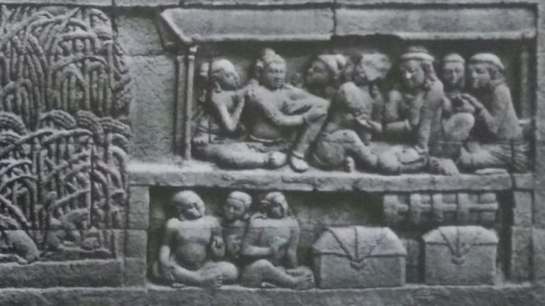 JEJAK SEJARAH: Kegiatan bertani dan panen padi oleh masyarakat Majapahit tergambar pada relief Candi Borobudur.