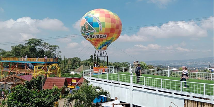 Pemandangan balon udara di D