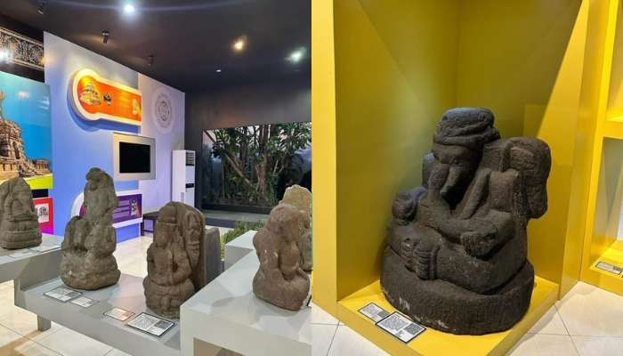 Potret beberapa arca yang tersimpan di Museum Mpu Purwa. (instagram @jessiefoodiaries)