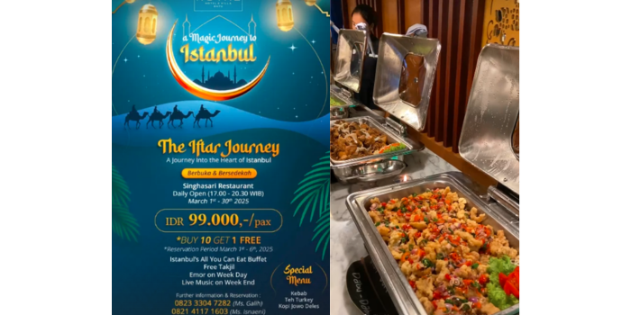 Paket berbuka di Royal Hote & Villa Batu. (Instagram royalorchidsgardenbatu)
