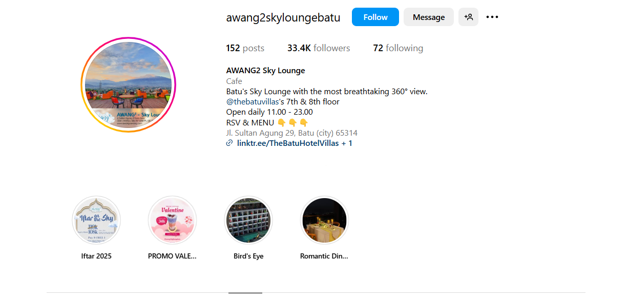Instagram Awang Awang Sky Lounge
