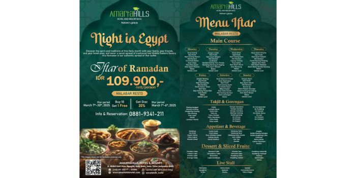 Salah satu poster paket selama bulan Ramadan di Amarta Hills Hotel & Resort Batu. (Instagram: amartahills_hotel)