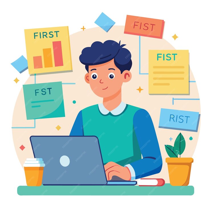 Ilustrasi seorang pria yang produktif. (freepik.com)
