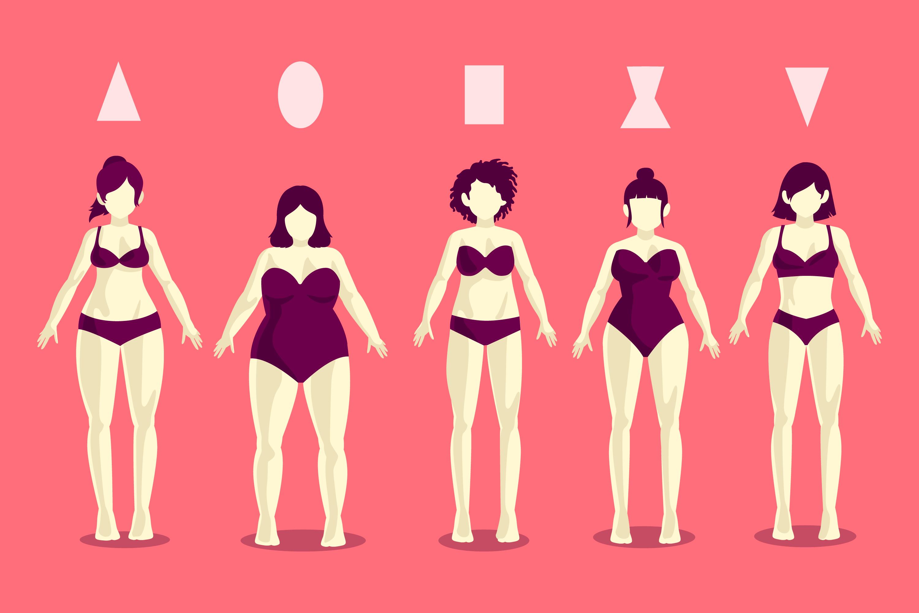 Different types of female body shapes (Freepik)