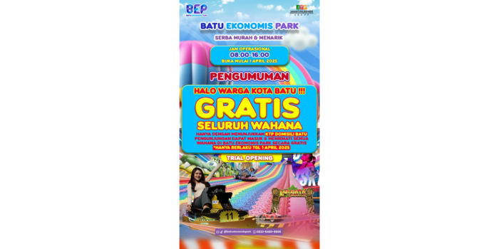 Poster informasi Batu Ekonomis Park (Batu Ekonomis Park Jawa Timur Park Group).
