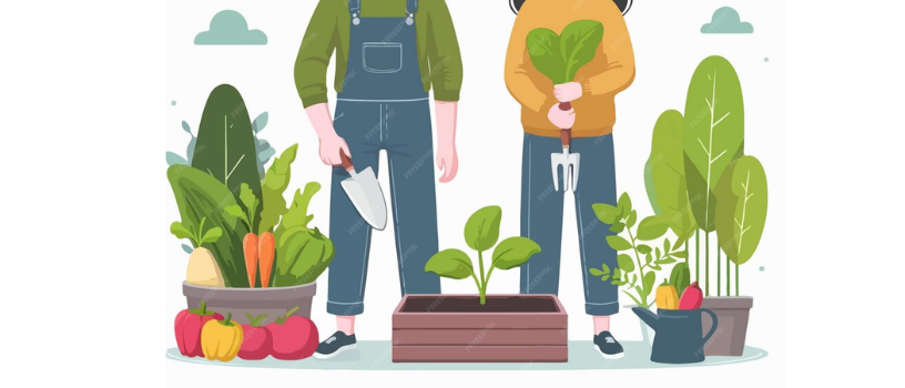 Ilustrasi menanam sayur di rumah (freepik)