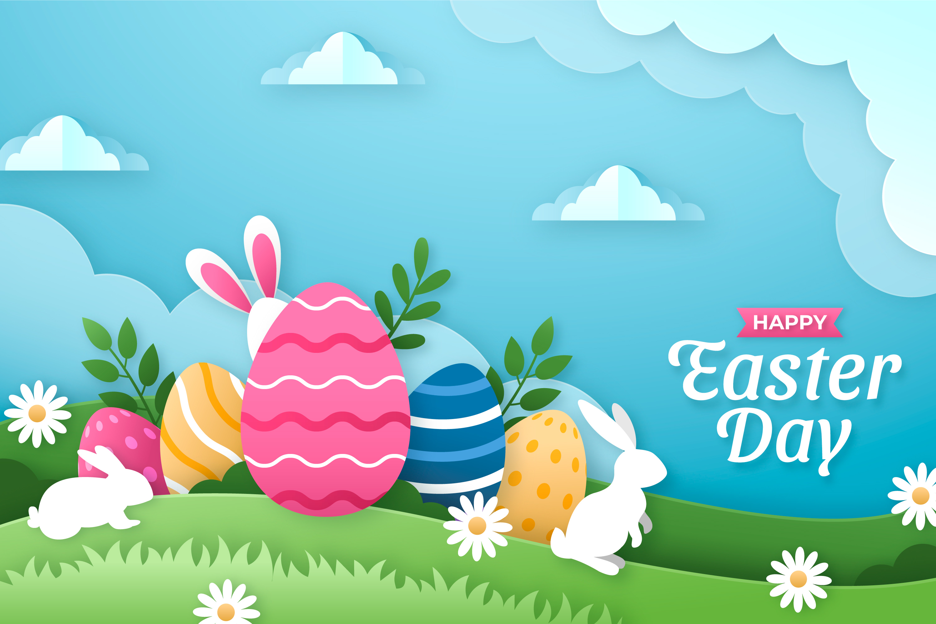 Telur dan kelinci paskah (Freepik.com).