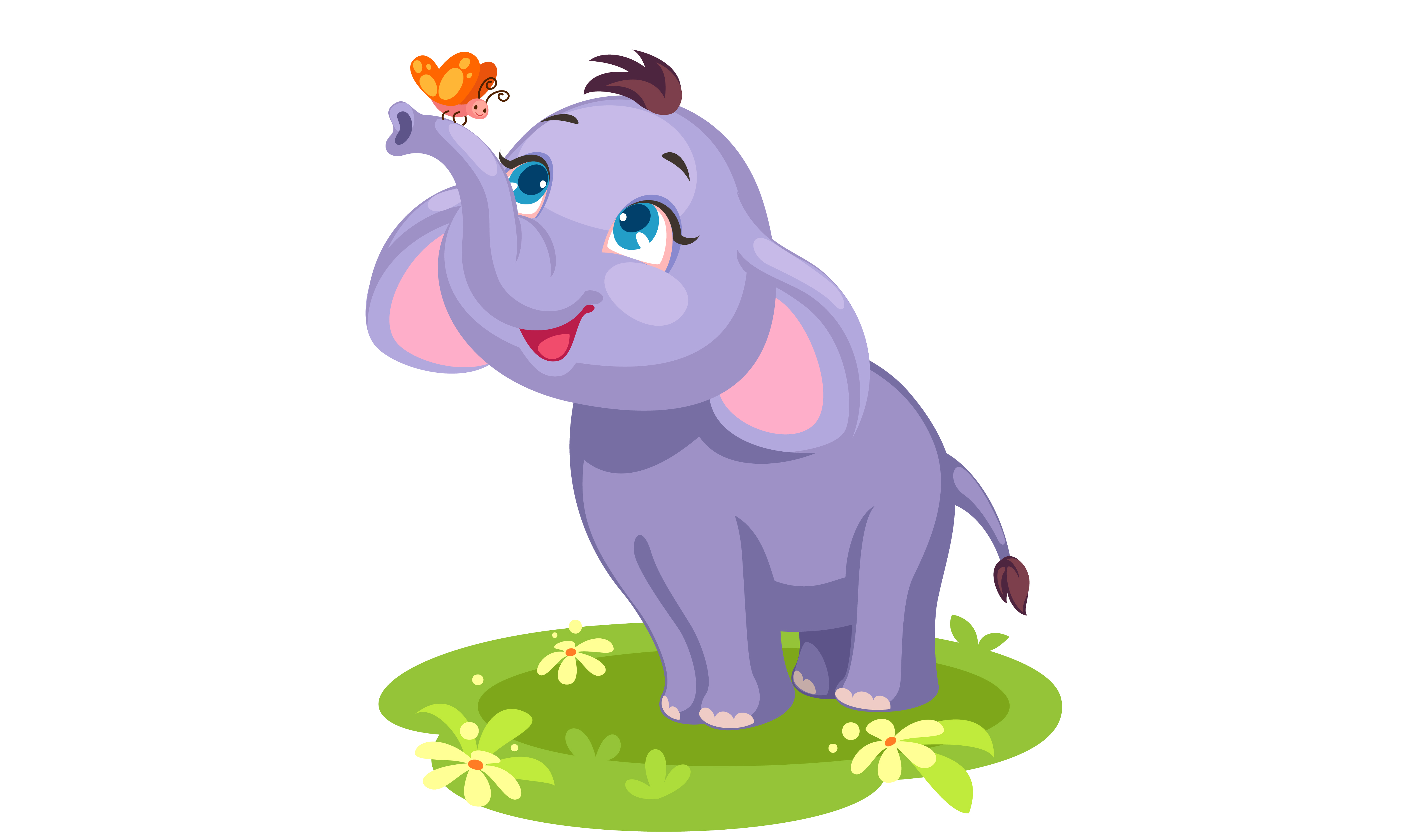 Ilustrasi anak gajah (pch.freepik)