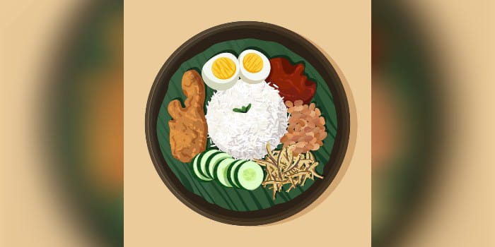 Ilustrasi Nasi Lalapan (sumber foto: freepik)